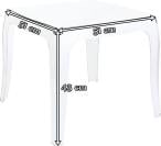 Przezroczysty stolik kawowy Queen Clear Transparent - wymiary