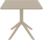Kwadratowy stół z tworzywa Sky Table 80 Taupe - stolik na balkon