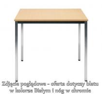 Stół konferencyjny SIMPLE 80x80 Białe Chrom