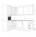 Narożny zestaw mebli kuchennych ASTON 200x220cm / 12 elementów - wymiary