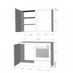 Zestaw mebli kuchennych ASTON 120cm / 4 elementy - wymiary
