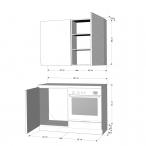 Zestaw mebli kuchennych FLINTON 120cm / 4 elementy - wymiary