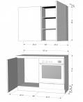Zestaw mebli kuchennych PEO 120cm / 4 elementy - wymiary