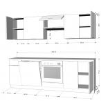 Zestaw mebli kuchennych ROCK 240cm / 8 elementów