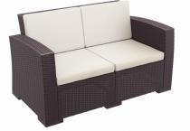 Brązowa sofa do ogrodu Siesta Monaco 2