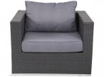 Fotel technorattanowy NILAMITO Anthracite & Blue Grey