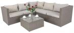 Komplet ogrodowy z technorattanu FARLITO IX CORNER Grey & Ivory