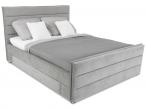 Szare łóżko tapicerowane z szufladą 160x200 Bajamo