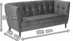 Actona Jonna welurowa sofa na nóżkach ciemny niebieski