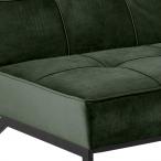 Actona Perugia rozkładana welurowa sofa ciemnozielony