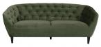 Actona Ria ciemnozielona welurowa sofa z pikowaniem front