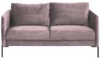 Actona Kingsley stylowa sofa welurowa pudrowy róż front