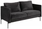 Sofa Kingsley welurowa ciemnoszara dla dwóch osób
