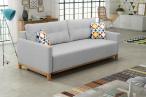Rozkładana sofa jasnoszara Ariel aranżacja