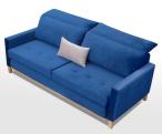 Granatowa sofa rozkładana do przodu Azja aksamit