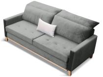 Szara aksamitna sofa rozkładana do salonu Azja