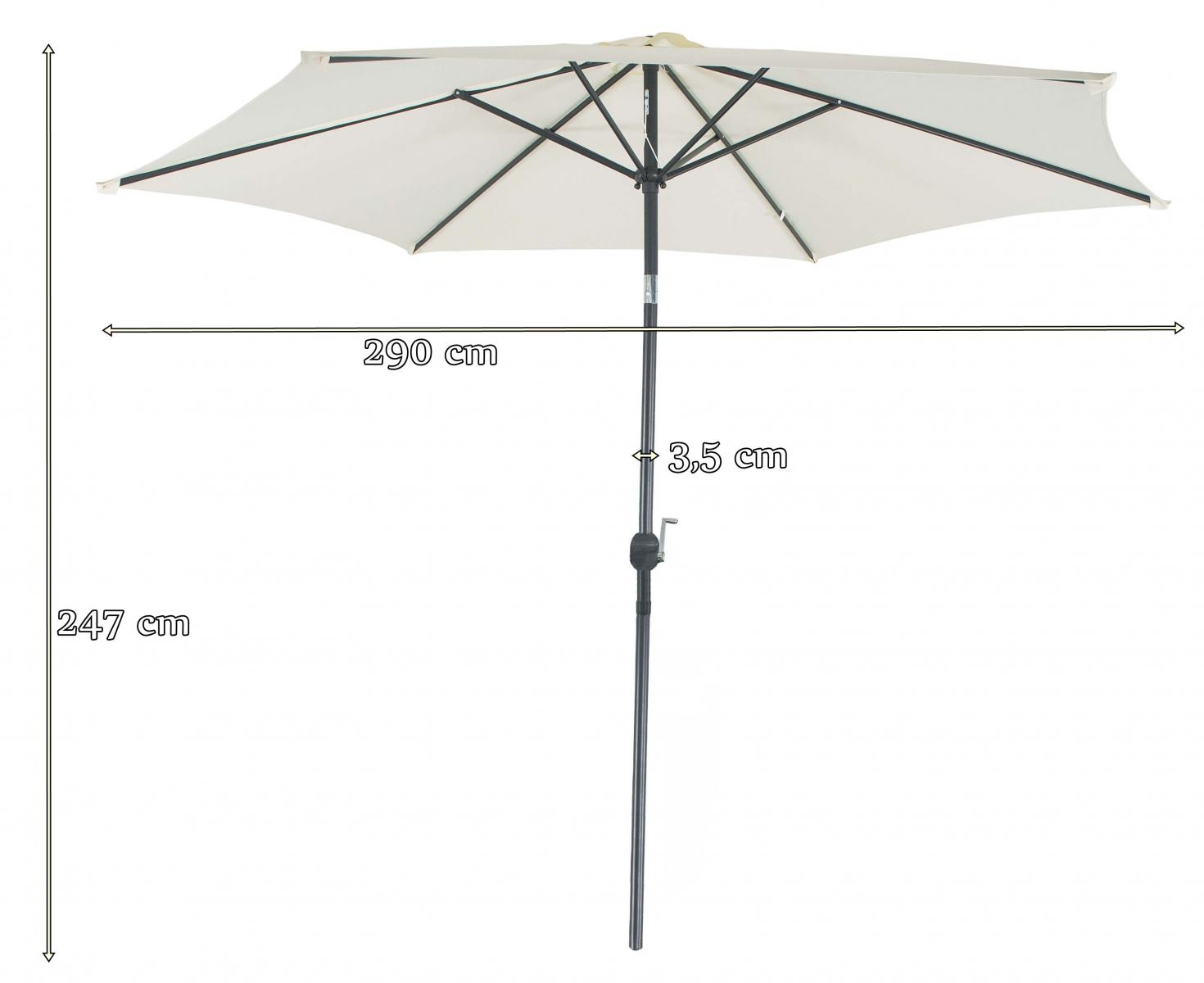 parasol centro 300 - wymiary