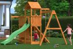 Fungoo Activer Teak Plac zabaw drewniany ze zjeżdżalnią