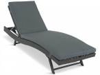 Leżanka ogrodowa z technorattanu z poduszką Nilamito Anthracite & Dark Grey