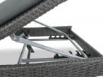 Leżak ogrodowy technorattan Nilamito Anthracite & Dark Grey - mechanizm składania