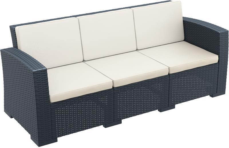 Trzyosobowa sofa ogrodowa Siesta Monaco 3 Dark grey