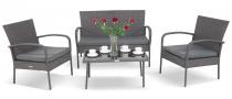 Komplet ogrodowy z technorattanu Morrone Set Anthracite