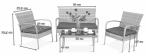 Komplet ogrodowy z technorattanu Morrone Set Anthracite