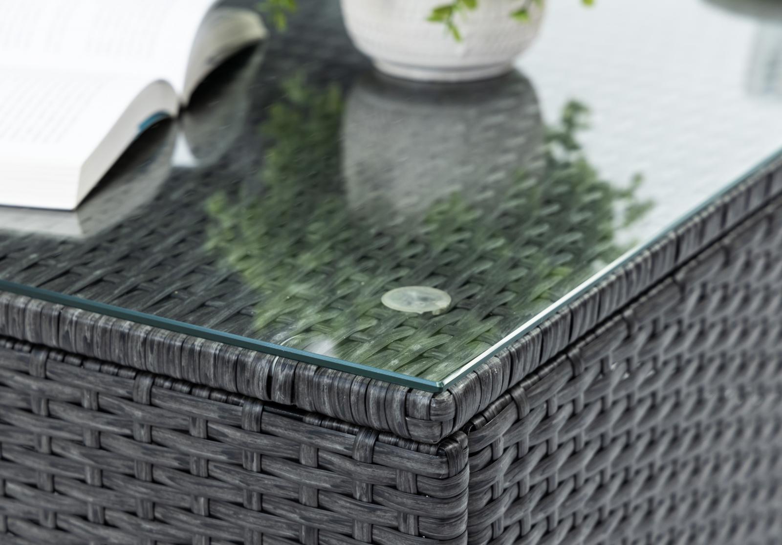 stolik kawowy z szybą ze szkłem hartowanym