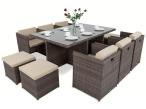 Meble z technorattanu 10+1 Pavolo Double Brown