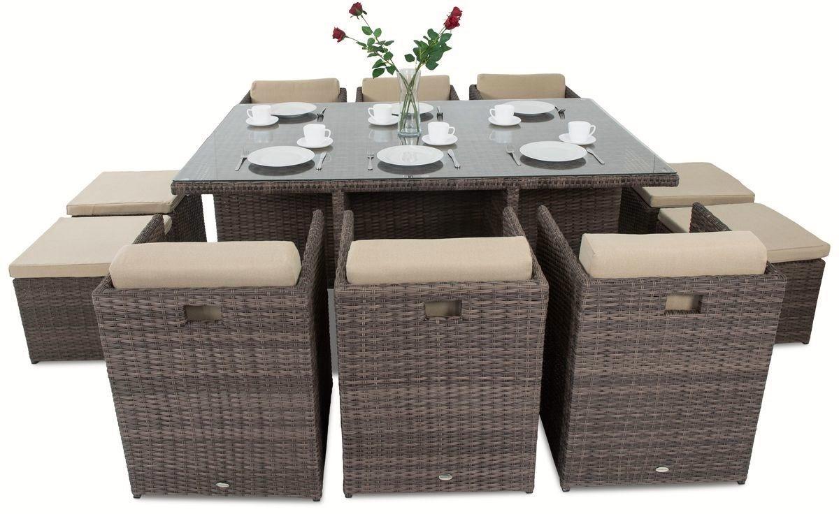 meble ogrodowe kostka brązowe