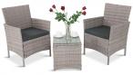 Jasne szare meble balkonowe z technorattanu Flavio Duo Grey