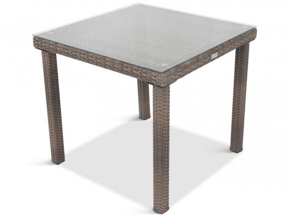 Poly ratanový stůl na terasu Capitano 80x80 Double Brown