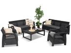 Set mobilier terasă CFLM8 cu măsă reglabilă, pentru 8 persoane, Grafit - Gri