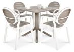 Meble ogrodowe Nardi Palma Clip 4+1 Bianco Tortora