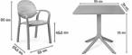 Zestaw Palma Clip tortora bianco wymiary