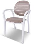 Meble obiadowe z rozkładanym stołem 140-210 cm Nardi Palma Alloro 6+1 Bianco Tortora