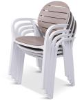 Meble obiadowe z rozkładanym stołem 140-210 cm Nardi Palma Alloro 6+1 Bianco Tortora