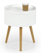 Biały okrągły stolik kawowy śr. 38cm Supra Halmar