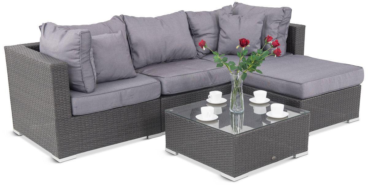 mały narożnik ciemnoszary z technorattanu