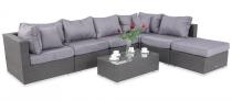 Meble modułowe z technorattanu Nilamito VIII Anthracite & Blue Grey
