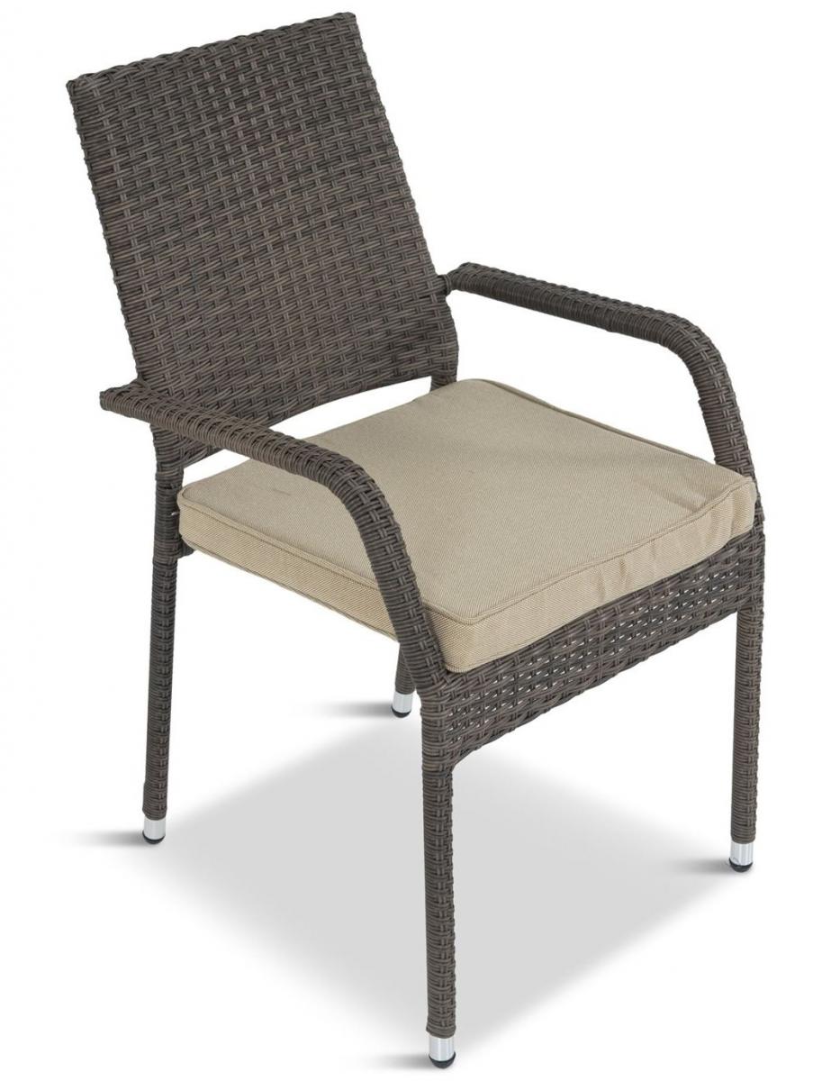 Krzesło ogrodowe z technorattanu Lautaro Brown