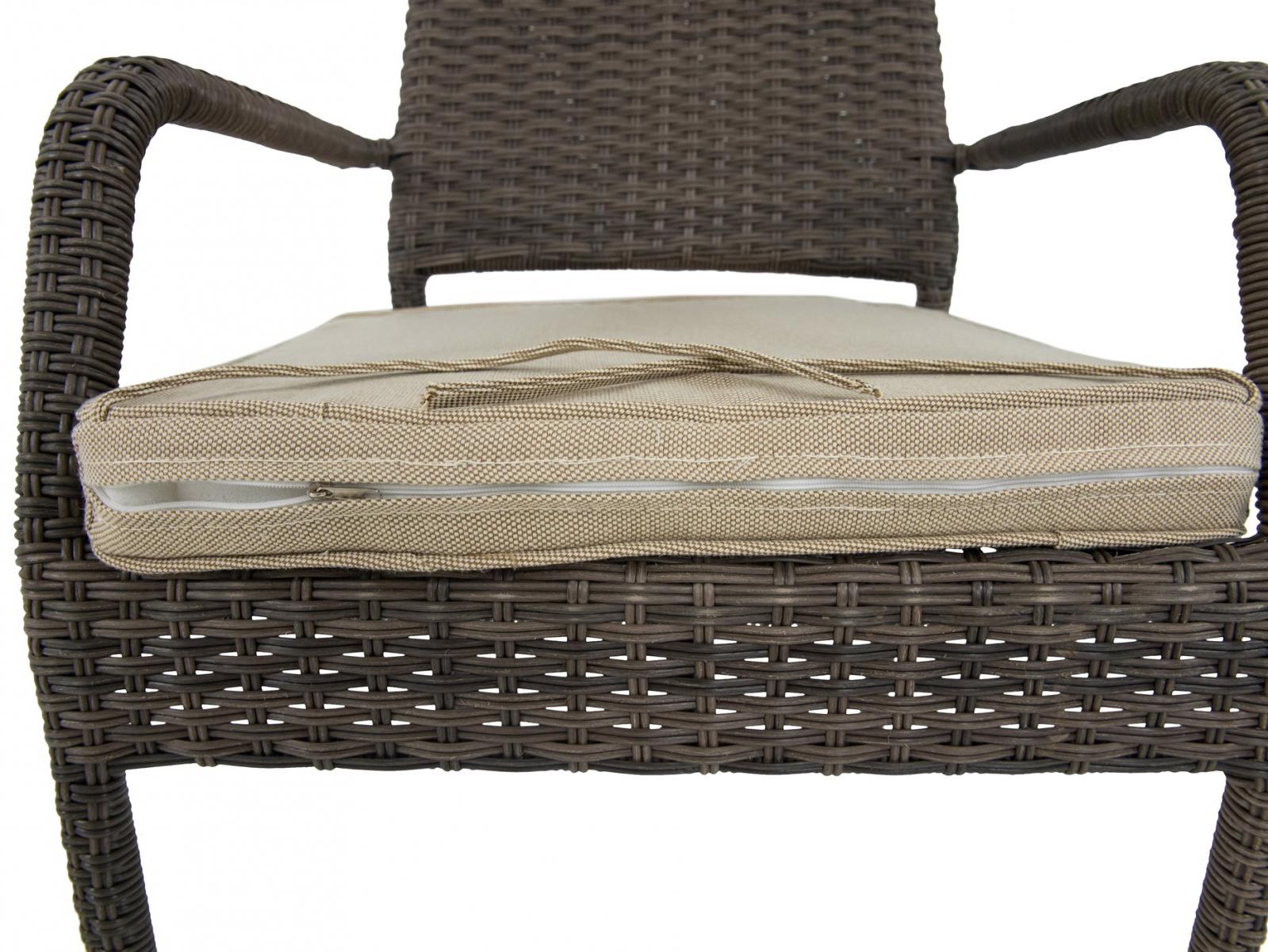 Krzesło ogrodowe z technorattanu Lautaro Brown- poduszka