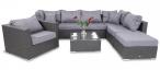 Technorattanowe meble modułowe z fotelem Nilamito VIII Anthracite & Blue Grey