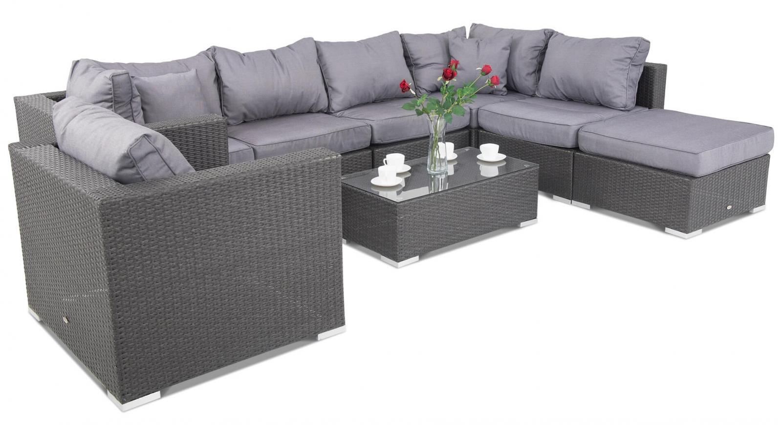 technorattanowe meble modułowe z fotelem