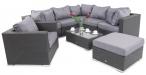 Meble z technorattanu do ogrodu NILAMITO IX Anthracite & Blue Grey + fotel