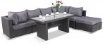 Meble technorattanowe szare z obiadowym stołem Nilamito VIII Plus Anthracite & Blue Grey