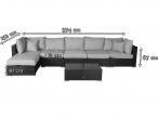Meble z technorattanu do ogrodu NILAMITO VIII PLUS Anthracite & Blue Grey