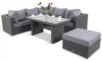 Meble technorattanowe z wysokim stołem Nilamito IX Plus Anthracite & Blue Grey