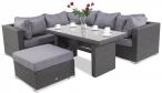 Meble technorattanowe z wysokim stołem Nilamito IX Plus Anthracite & Blue Grey