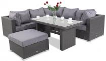 Meble technorattanowe z wysokim stołem Nilamito IX Plus Anthracite & Blue Grey